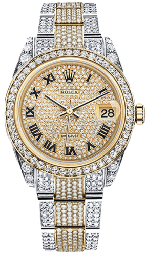 Rolex Datejust 41mm Steel and Yellow Gold custom diamonds