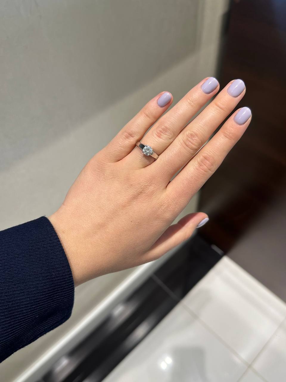 Кольцо с бриллиантом 1,01 ct.