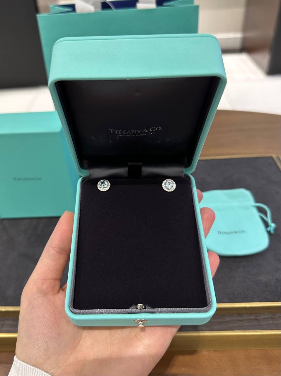 Серьги с аквамаринами и бриллиантами Tiffany & Co Tiffany Soleste